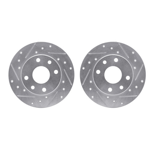 DFC Brake Rotors - Drilled & Slotted - Silver 7002-47042