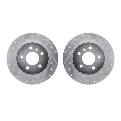 DFC Brake Rotors - Drilled & Slotted - Silver 7002-45021