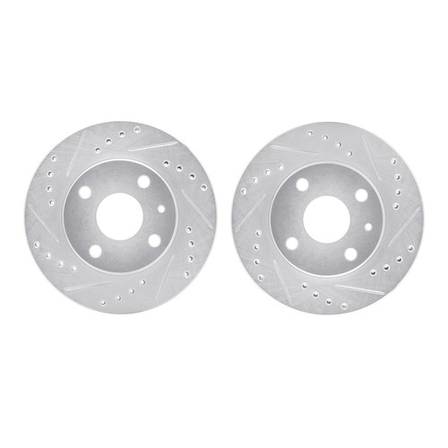 DFC Brake Rotors - Drilled & Slotted - Silver 7002-54062
