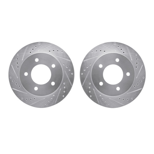 DFC Brake Rotors - Drilled & Slotted - Silver 7002-54094