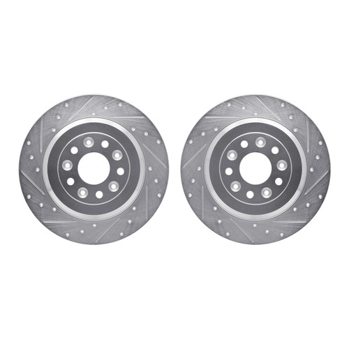 DFC Brake Rotors - Drilled & Slotted - Silver 7002-54198