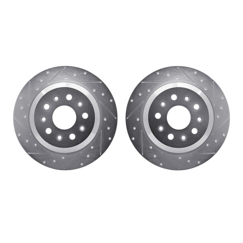 DFC Brake Rotors - Drilled & Slotted - Silver 7002-42039
