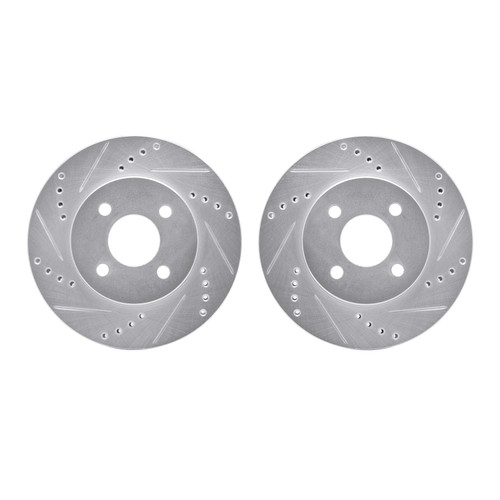 DFC Brake Rotors - Drilled & Slotted - Silver 7002-53001