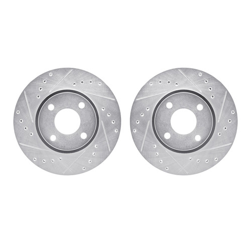 DFC Brake Rotors - Drilled & Slotted - Silver 7002-56001