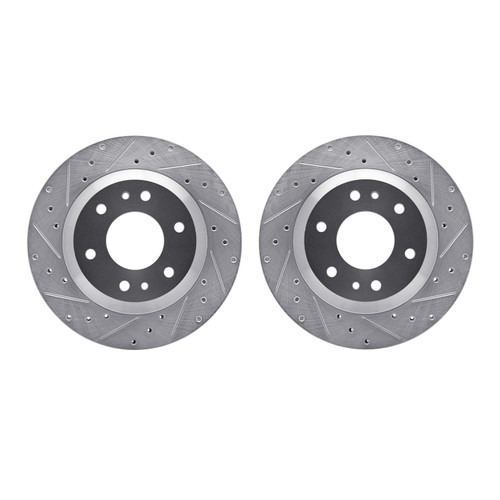 DFC Brake Rotors - Drilled & Slotted - Silver 7002-48002