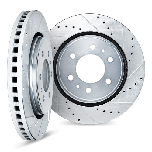 DFC Brake Rotors - Drilled & Slotted - Silver 7002-48002
