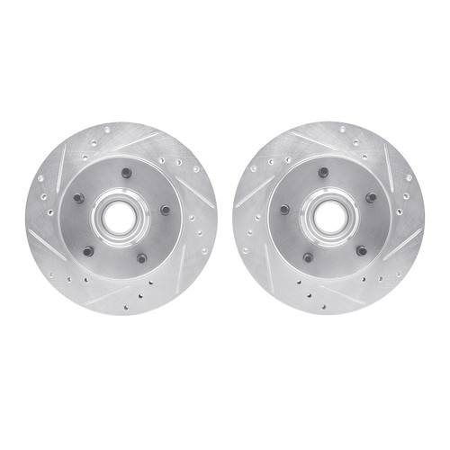 DFC Brake Rotors - Drilled & Slotted - Silver 7002-47010