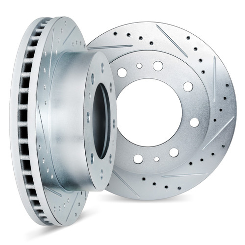 DFC Brake Rotors - Drilled & Slotted - Silver 7002-54102