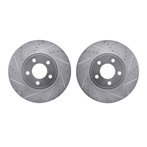 DFC Brake Rotors - Drilled & Slotted - Silver 7002-56009