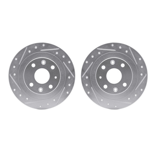 DFC Brake Rotors - Drilled & Slotted - Silver 7002-54202
