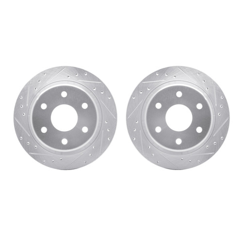 DFC Brake Rotors - Drilled & Slotted - Silver 7002-48057