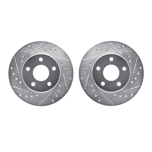 DFC Brake Rotors - Drilled & Slotted - Silver 7002-47015