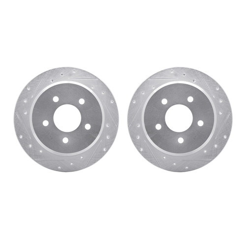 DFC Brake Rotors - Drilled & Slotted - Silver 7002-56015