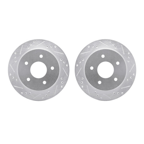 DFC Brake Rotors - Drilled & Slotted - Silver 7002-48060