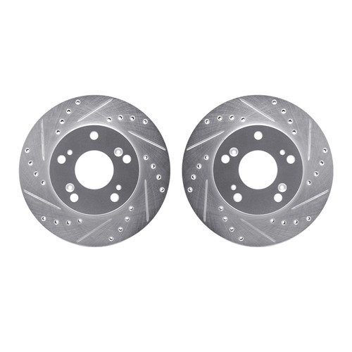 DFC Brake Rotors - Drilled & Slotted - Silver 7002-59015