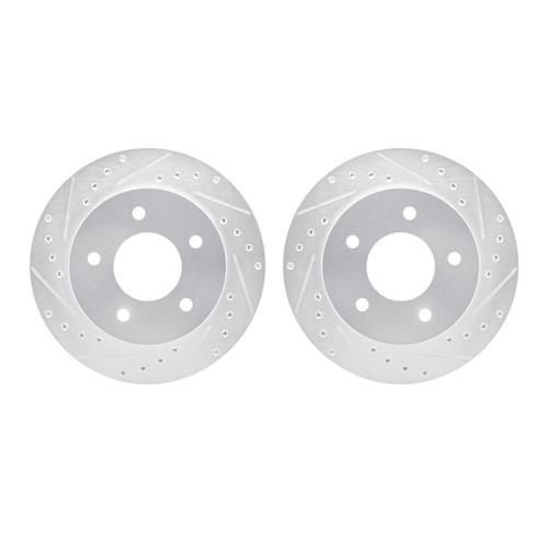 DFC Brake Rotors - Drilled & Slotted - Silver 7002-48010