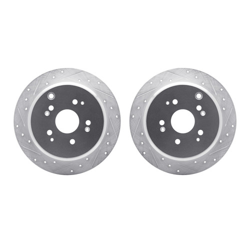 DFC Brake Rotors - Drilled & Slotted - Silver 7002-59064