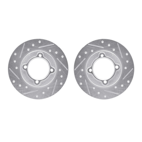 DFC Brake Rotors - Drilled & Slotted - Silver 7002-54130