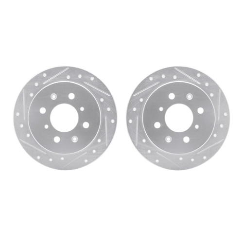 DFC Brake Rotors - Drilled & Slotted - Silver 7002-59047