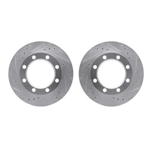 DFC Brake Rotors - Drilled & Slotted - Silver 7002-48026