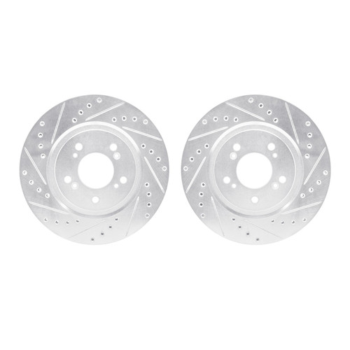 DFC Brake Rotors - Drilled & Slotted - Silver 7002-58008
