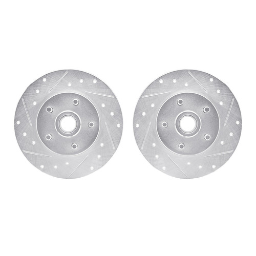 DFC Brake Rotors - Drilled & Slotted - Silver 7002-52005
