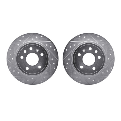 DFC Brake Rotors - Drilled & Slotted - Silver 7002-65020