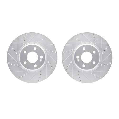 DFC Brake Rotors - Drilled & Slotted - Silver 7002-63034