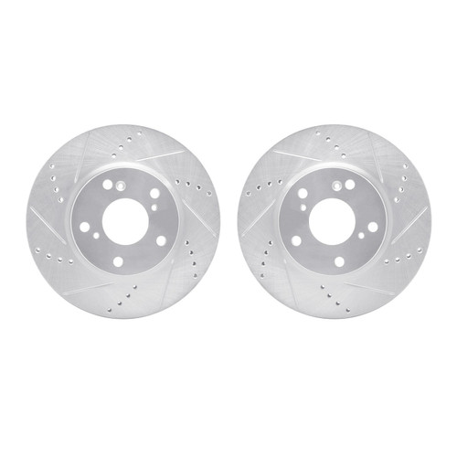 DFC Brake Rotors - Drilled & Slotted - Silver 7002-59023