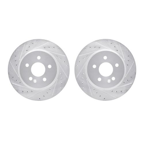 DFC Brake Rotors - Drilled & Slotted - Silver 7002-63072