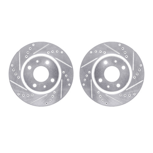 DFC Brake Rotors - Drilled & Slotted - Silver 7002-54137