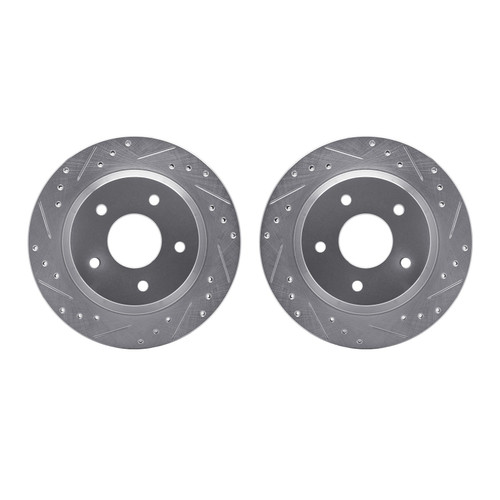 DFC Brake Rotors - Drilled & Slotted - Silver 7002-47031