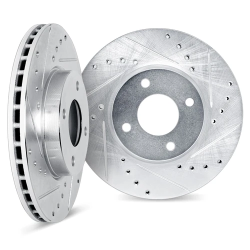 DFC Brake Rotors - Drilled & Slotted - Silver 7002-59002