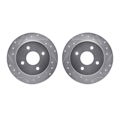 DFC Brake Rotors - Drilled & Slotted - Silver 7002-54227