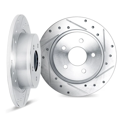 DFC Brake Rotors - Drilled & Slotted - Silver 7002-63007
