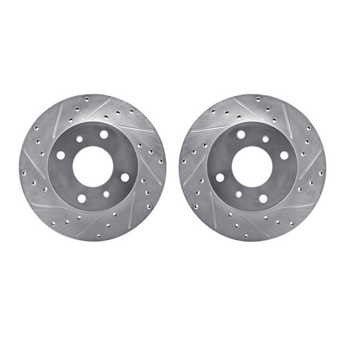 DFC Brake Rotors - Drilled & Slotted - Silver 7002-67002