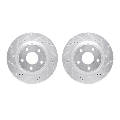 DFC Brake Rotors - Drilled & Slotted - Silver 7002-67052