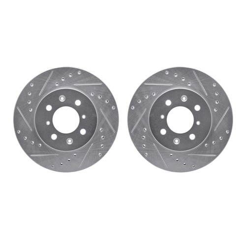 DFC Brake Rotors - Drilled & Slotted - Silver 7002-59006