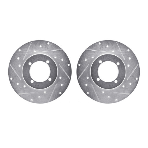 DFC Brake Rotors - Drilled & Slotted - Silver 7002-67027