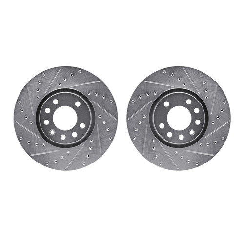 DFC Brake Rotors - Drilled & Slotted - Silver 7002-65003