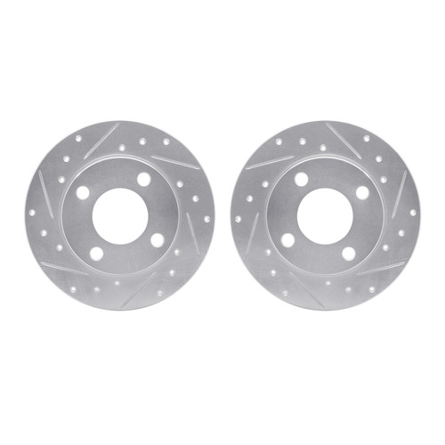 DFC Brake Rotors - Drilled & Slotted - Silver 7002-73044