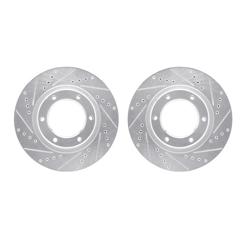 DFC Brake Rotors - Drilled & Slotted - Silver 7002-76067