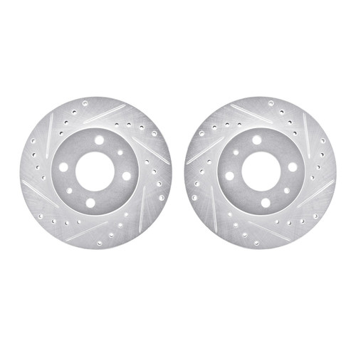 DFC Brake Rotors - Drilled & Slotted - Silver 7002-67063