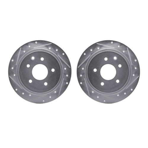 DFC Brake Rotors - Drilled & Slotted - Silver 7002-67093