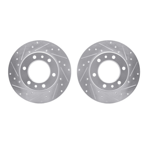 DFC Brake Rotors - Drilled & Slotted - Silver 7002-76024