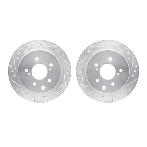 DFC Brake Rotors - Drilled & Slotted - Silver 7002-68014