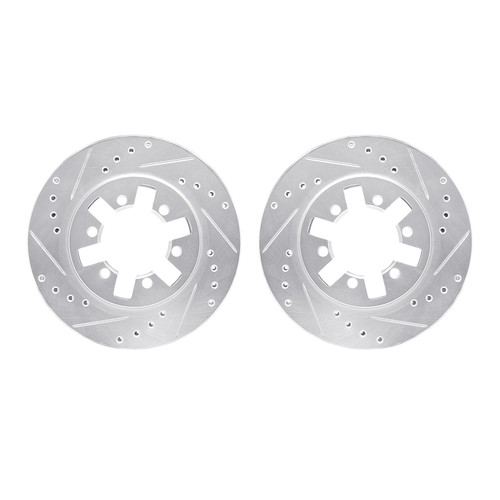 DFC Brake Rotors - Drilled & Slotted - Silver 7002-67040