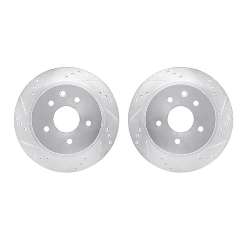 DFC Brake Rotors - Drilled & Slotted - Silver 7002-68016