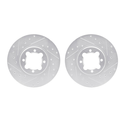 DFC Brake Rotors - Drilled & Slotted - Silver 7002-76037