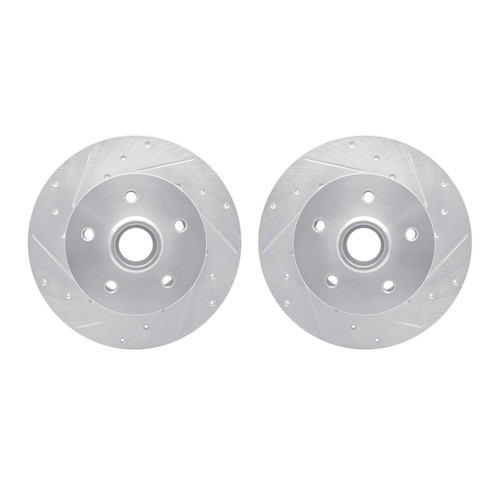 DFC Brake Rotors - Drilled & Slotted - Silver 7002-74034